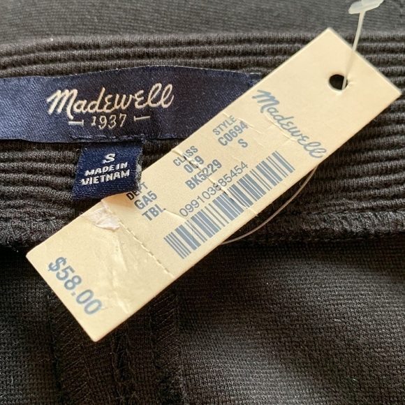 NEW! Madewell Black Ribbed Mini Skirt Size Small NWT - Picture 11 of 15